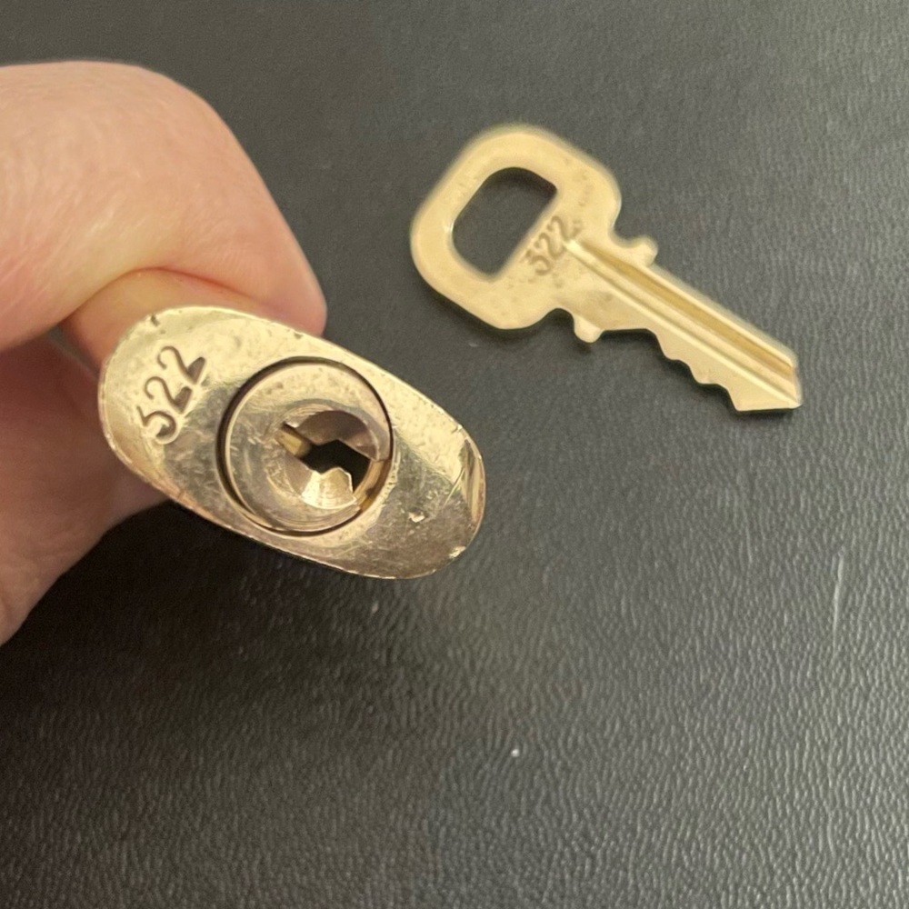 LOUIS VUITTON Gold Metal Padlock & Key Set #322 - Picture 6 of 9